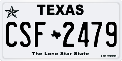 TX license plate CSF2479