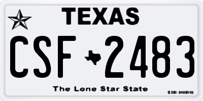 TX license plate CSF2483