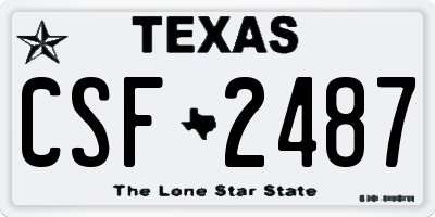 TX license plate CSF2487