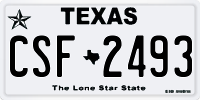 TX license plate CSF2493