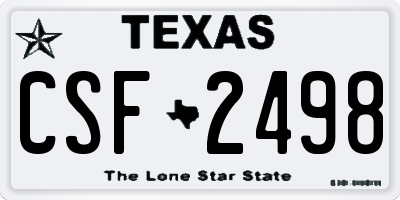 TX license plate CSF2498