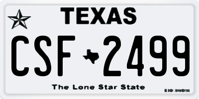TX license plate CSF2499