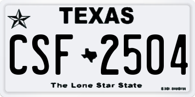 TX license plate CSF2504