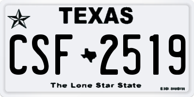 TX license plate CSF2519