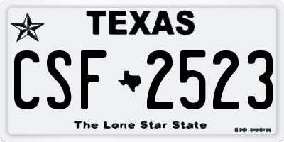 TX license plate CSF2523