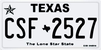 TX license plate CSF2527