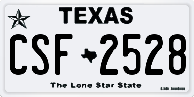 TX license plate CSF2528
