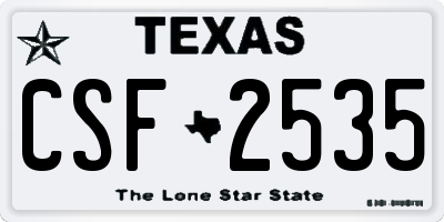 TX license plate CSF2535