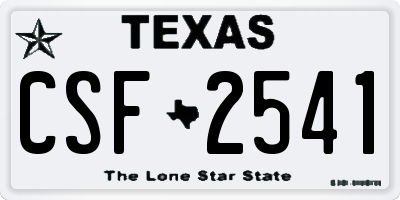 TX license plate CSF2541