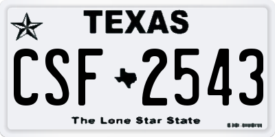 TX license plate CSF2543