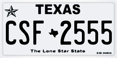 TX license plate CSF2555
