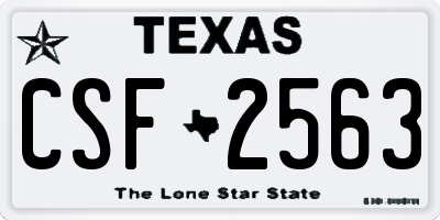 TX license plate CSF2563