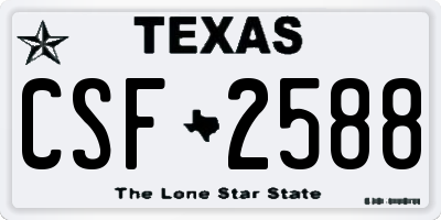 TX license plate CSF2588
