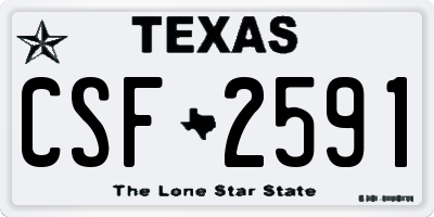 TX license plate CSF2591