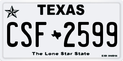 TX license plate CSF2599
