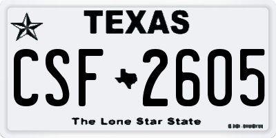 TX license plate CSF2605