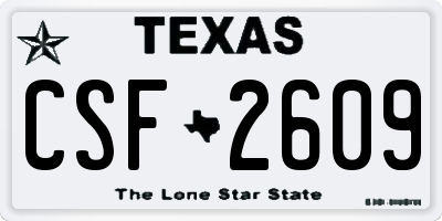 TX license plate CSF2609