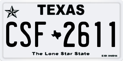 TX license plate CSF2611