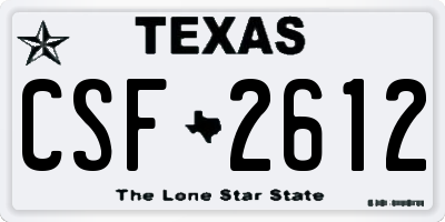 TX license plate CSF2612
