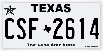TX license plate CSF2614