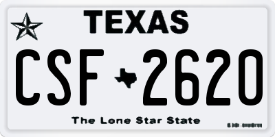 TX license plate CSF2620