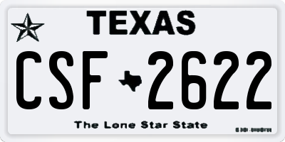 TX license plate CSF2622