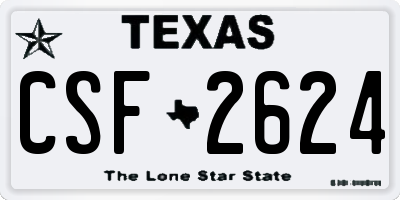 TX license plate CSF2624