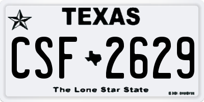 TX license plate CSF2629