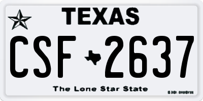 TX license plate CSF2637