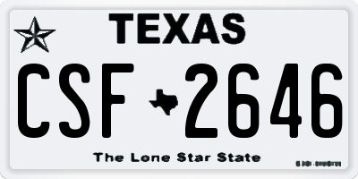 TX license plate CSF2646