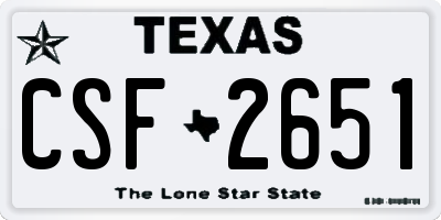 TX license plate CSF2651