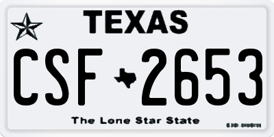 TX license plate CSF2653