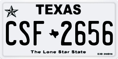 TX license plate CSF2656
