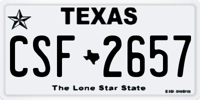 TX license plate CSF2657