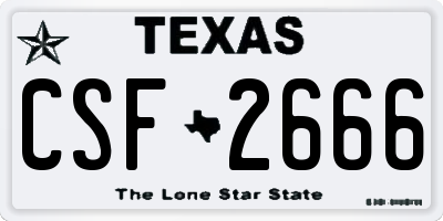 TX license plate CSF2666