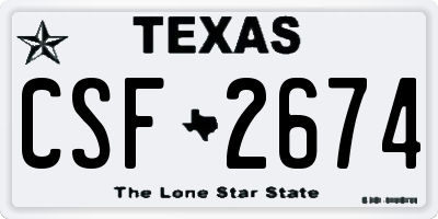 TX license plate CSF2674