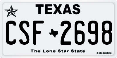 TX license plate CSF2698
