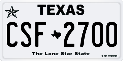 TX license plate CSF2700
