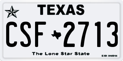 TX license plate CSF2713