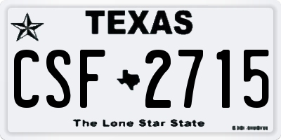 TX license plate CSF2715