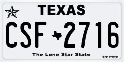 TX license plate CSF2716