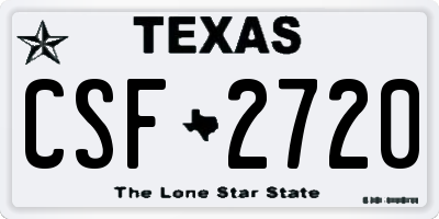 TX license plate CSF2720