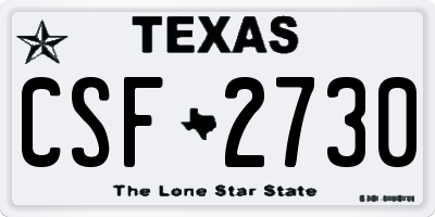 TX license plate CSF2730
