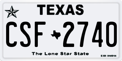 TX license plate CSF2740