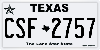 TX license plate CSF2757