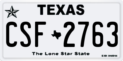 TX license plate CSF2763
