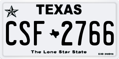 TX license plate CSF2766