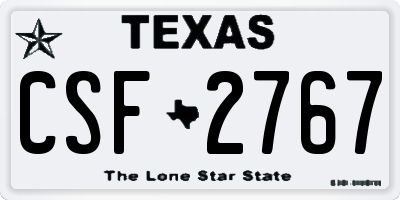 TX license plate CSF2767