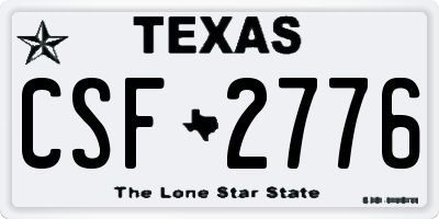 TX license plate CSF2776