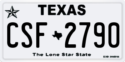TX license plate CSF2790